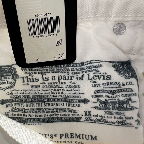 Levi's Premium 501 Button-Fly Big E High Rise Waterless Denim Shorts - Sz 31 NWT - Picture 10 of 12